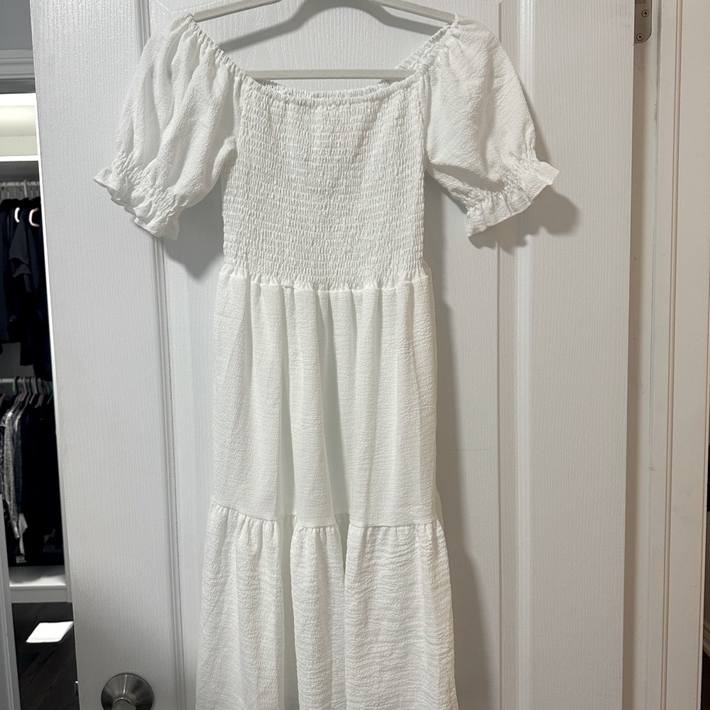 White flowy dress
